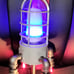 Soaring Rocket Ship Lamp With Cast Iron Pipes
