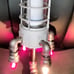 Soaring Rocket Ship Lamp With Cast Iron Pipes