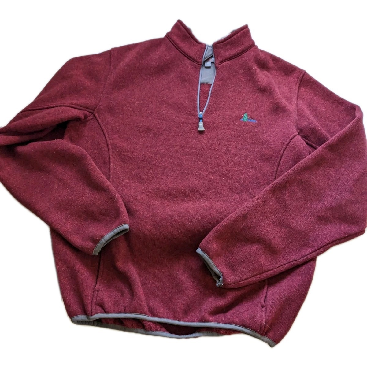 P Millar 4 Element Men's Quarter-Zip Golf Sweater Red Pullover with Cedar & Lake