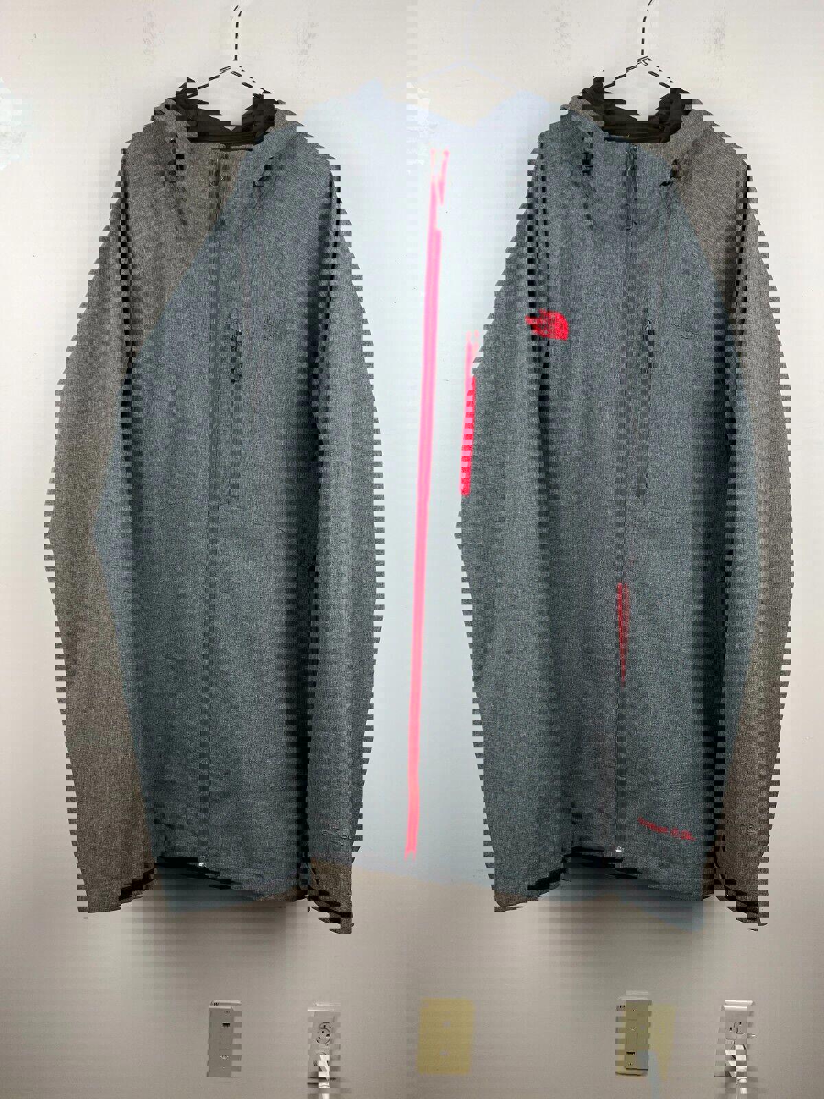 The North Face Jacket Men XLarge Gray HyVent 2.5L Raincoat Shell Full Zip Hooded