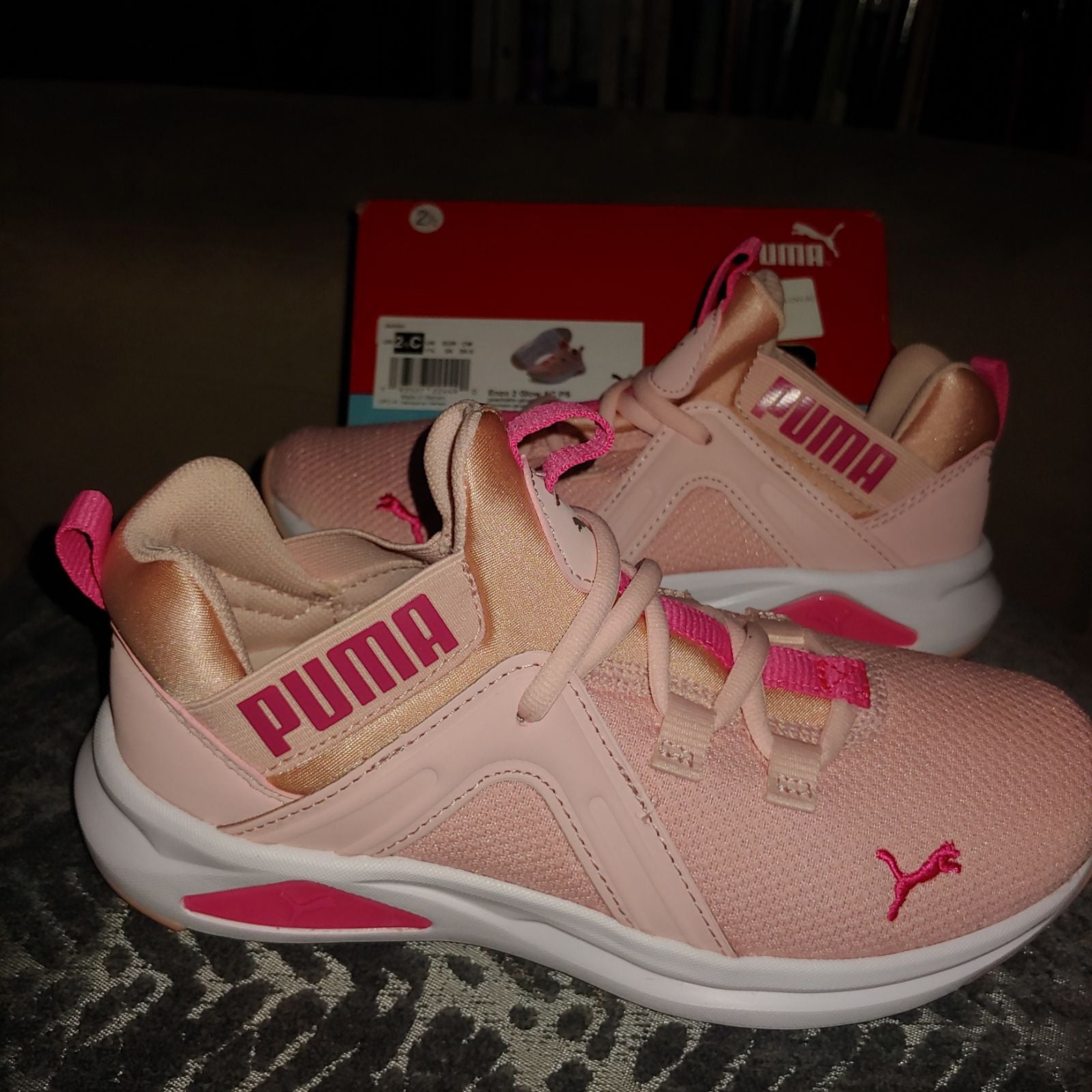 Puma girls 2.5 pink sneakers shoes