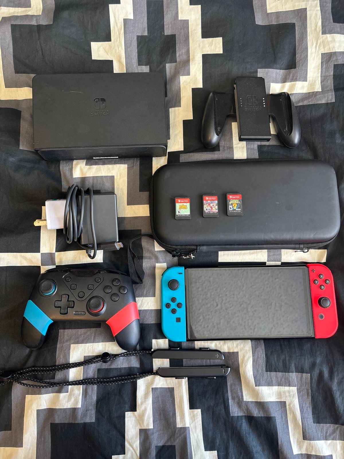 Nintendo Switch Oled with Games and Controller