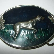 Silver Enameled Labrador Belt Buckle