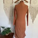 Anthropologie Saturday Sunday burnt orange ribbed turtleneck sweater dress Med