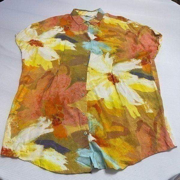 Jams World 50 Years Dulce Hawaiian Watercolor Button Up Shirt Size Medium