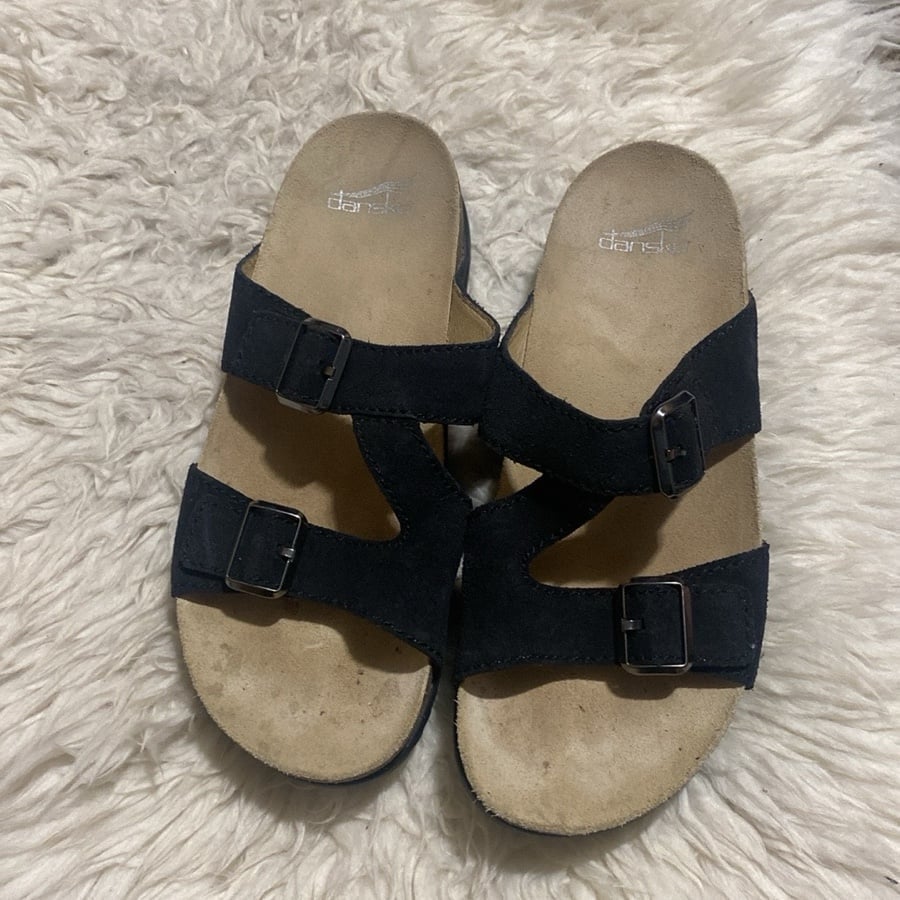 Dansko Dayna suede buckle slide suede sandal black 41 shoe comfortable walking