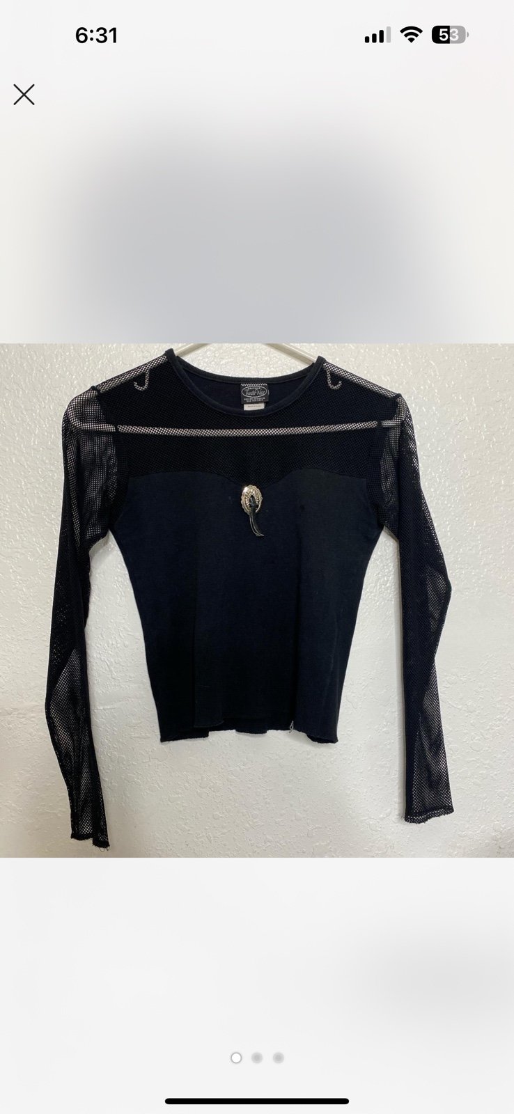 Vintage fishnet festival top
