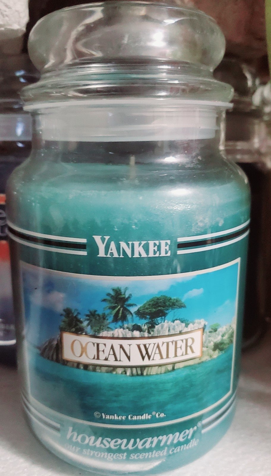 New HTF Black Band Yankee Candle Ocean Water 22 oz Large Jar
