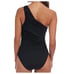 La Blanca Shirred One Shoulder One Piece Swimsuit Size 12 Black New With Tags