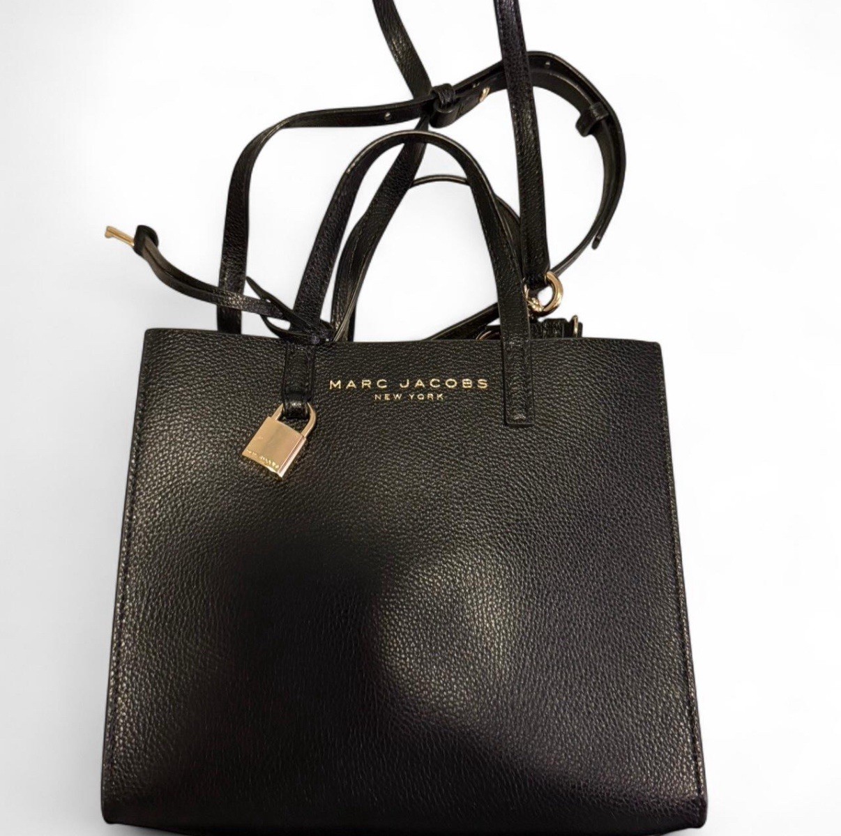Marc Jacobs Mini Grind Black Leather Crossbody Bag Purse Authentic
