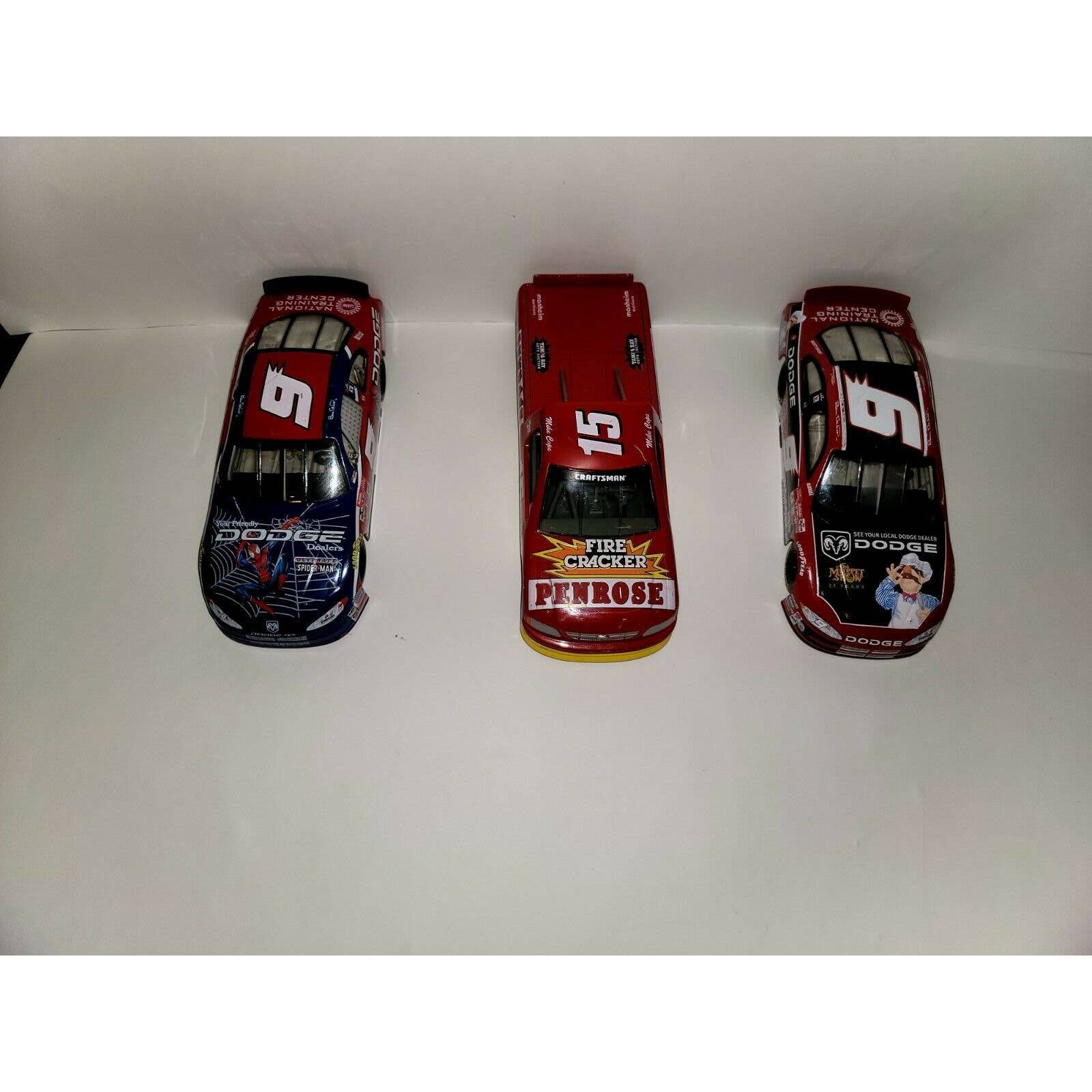 Lot Of 3 Nascar Die Cast Cars/ Truck 1996,2001,2002 Spiderman ,Muppets & Stroppe