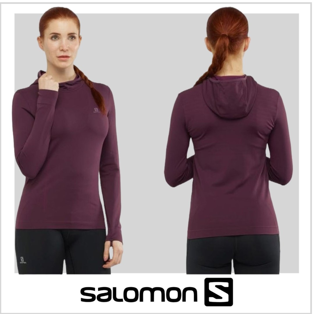 Women's SALOMON Coment Seamless Hoddie | color: purple | Sz: M
