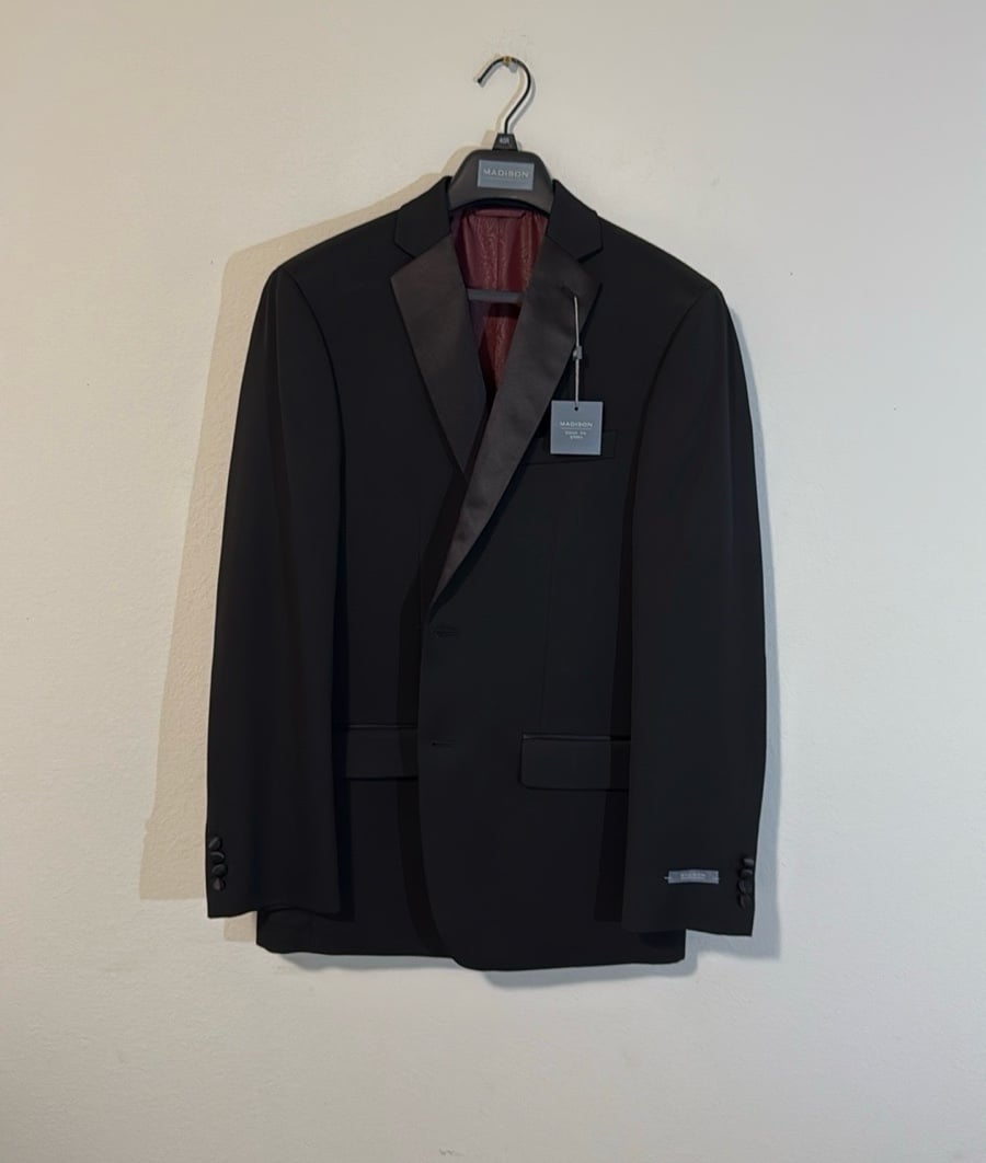 Madison black tie options blazers Tuxedo Jacket polyester and nylon blend