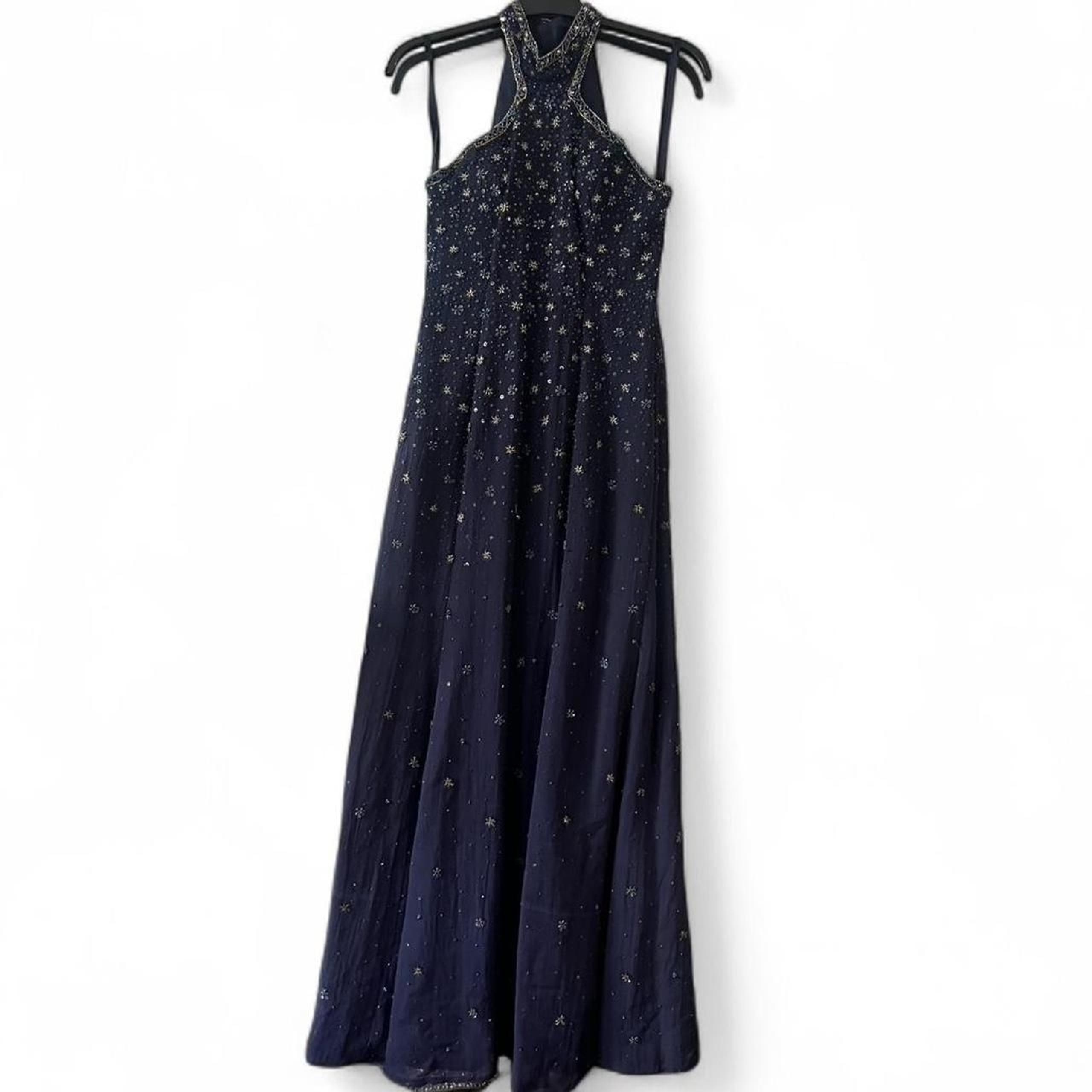 American-vintage Women's Blue and Navy Dress