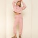 French Terry Thermal Mix Rose Quartz Crop Sweatshirt & Jogger - Rose (m)
