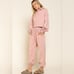 French Terry Thermal Mix Rose Quartz Crop Sweatshirt & Jogger - Rose (m)