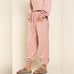 French Terry Thermal Mix Rose Quartz Crop Sweatshirt & Jogger - Rose (m)