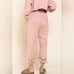 French Terry Thermal Mix Rose Quartz Crop Sweatshirt & Jogger - Rose (m)