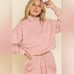 French Terry Thermal Mix Rose Quartz Crop Sweatshirt & Jogger - Rose (m)