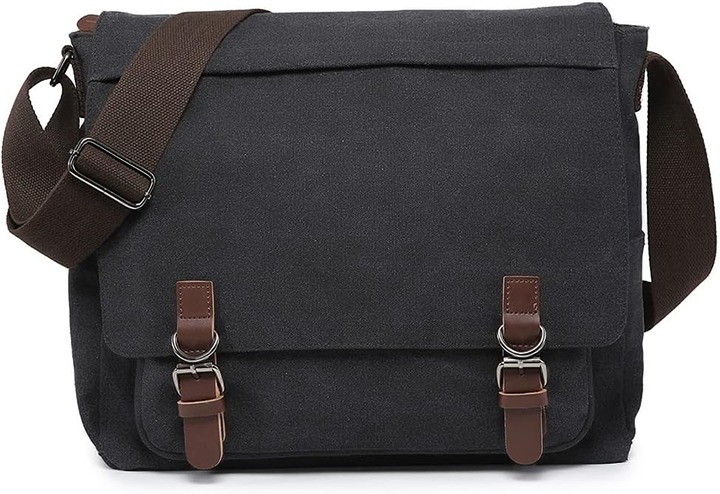 Large Vintage Canvas Messenger Shoulder Bag Travel Crossbody Purse Briefcase