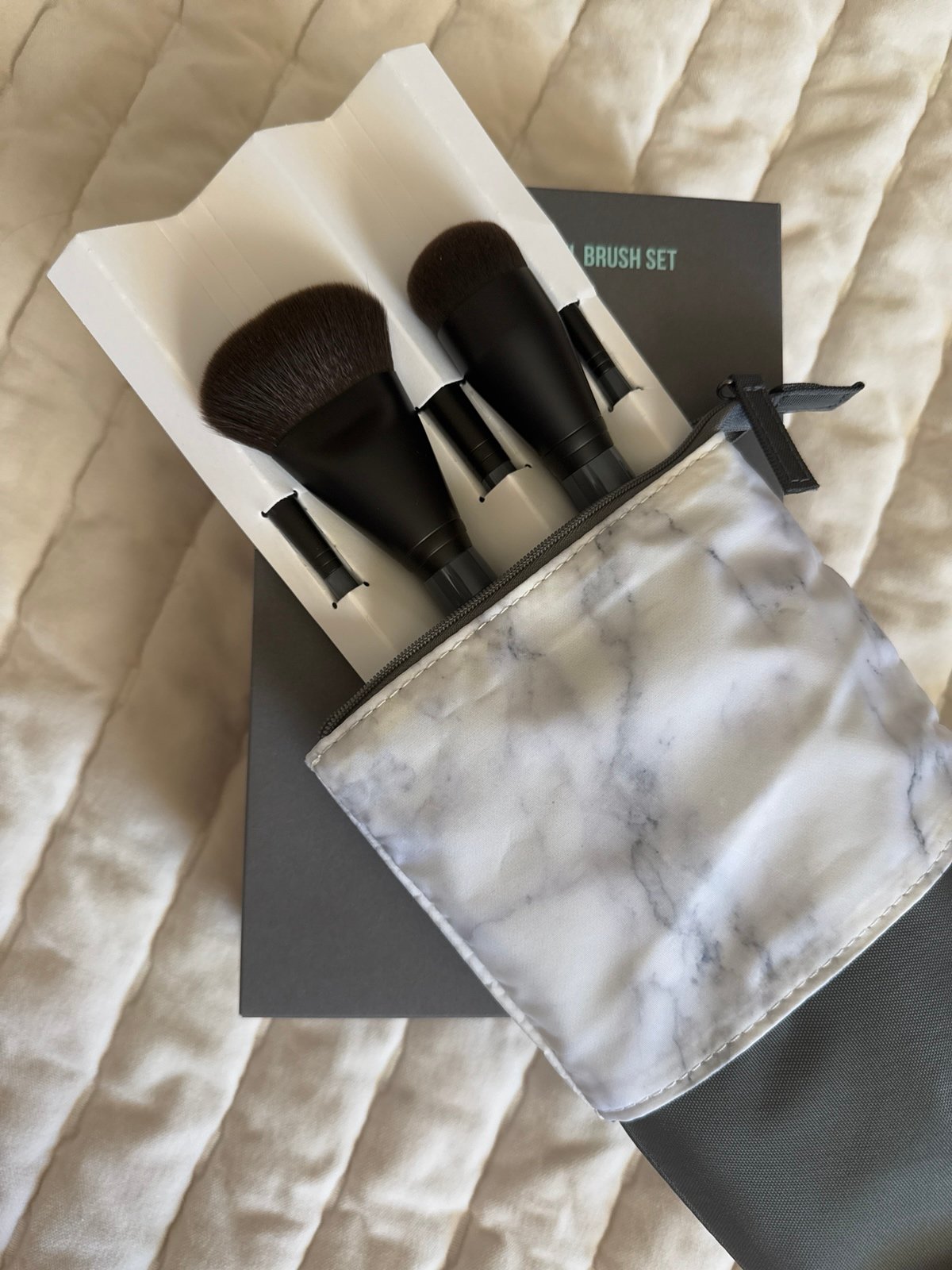 Rose and Ben travel set in a pouch