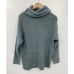 CATHERINE MALANDRINO Wool Blend Cozy Eyelash Knit Turtleneck Sweater Teal Small