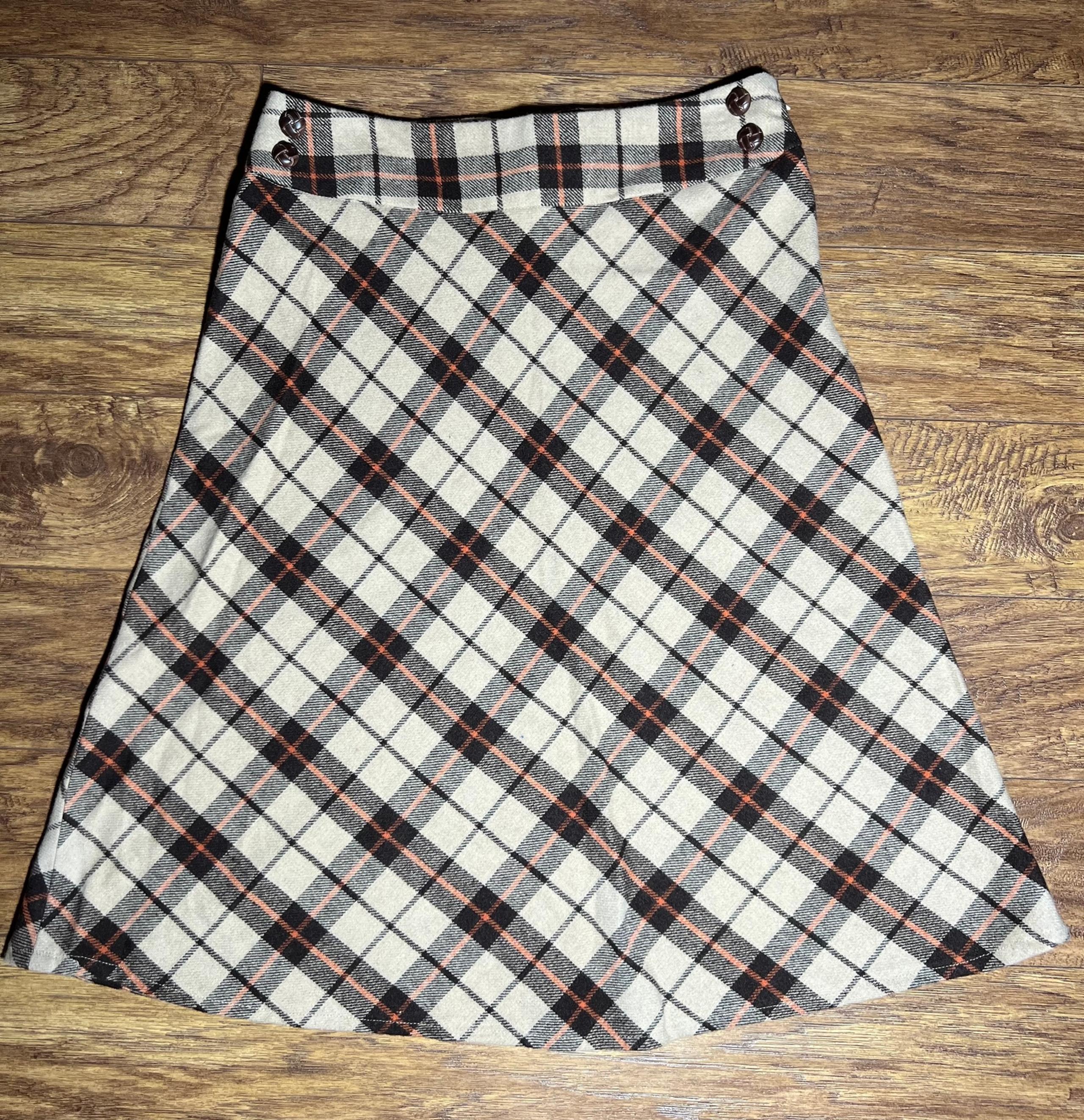 Zac & Rachel Flannel A-Line Skirt in Autumn Plaid size 10