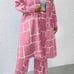 Woman Geometric Print Long Shirt Dress with wide Leg Pants with Pockets SIZE 0XL