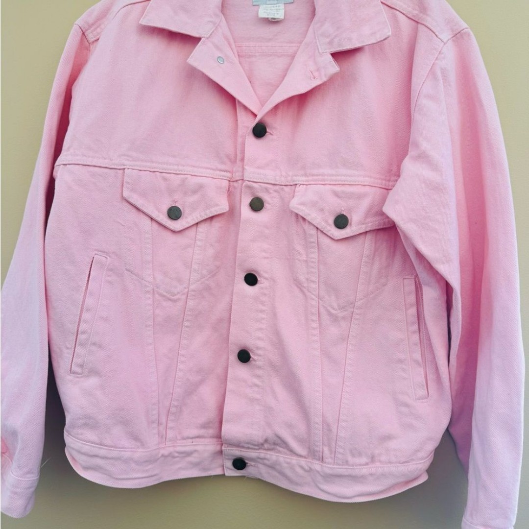 Pink Jean Jacket vintage size Large