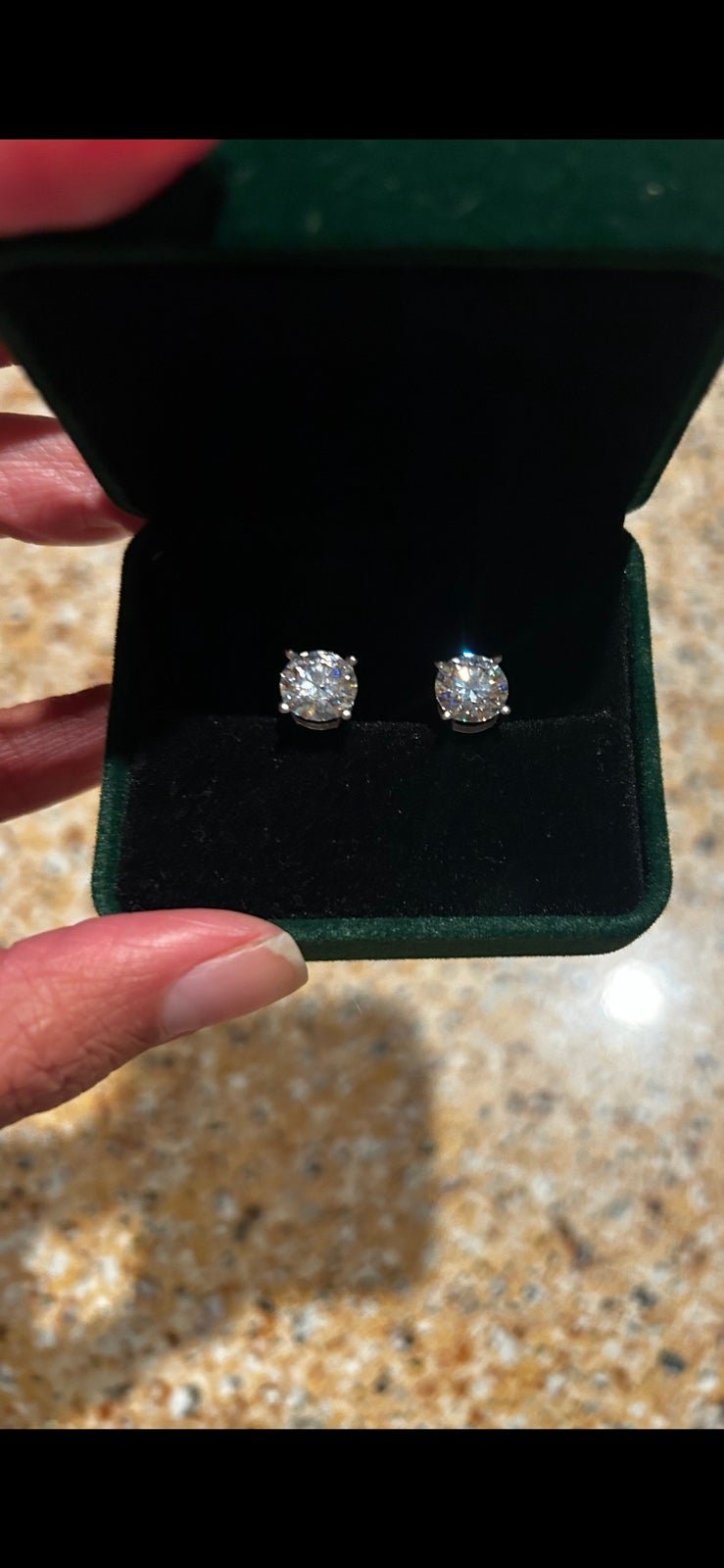 MOSSANITE 4 CT TOTAL STUDS