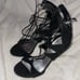 black strappy heels