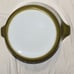 Pyrex olive green spring blossom 1 quart baking casserole dish with lid # 473