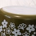 Pyrex olive green spring blossom 1 quart baking casserole dish with lid # 473