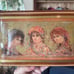 Vintage Wooden Jewelry and Music Box with 3 Sisters Artwork signed Edna Hibel
