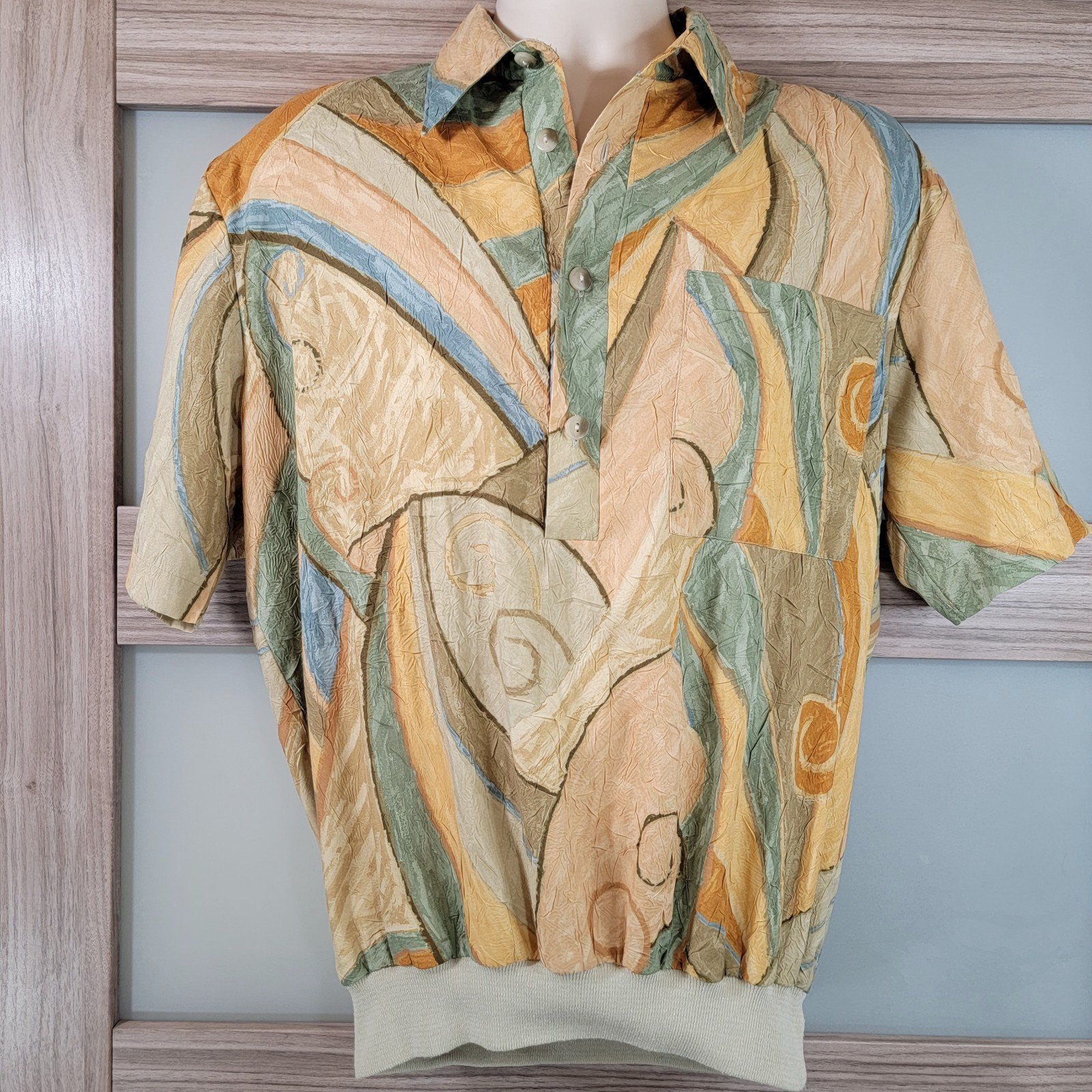 Vintage Alan Stuart Men's Dress Polo Shirt Size Medium 80's