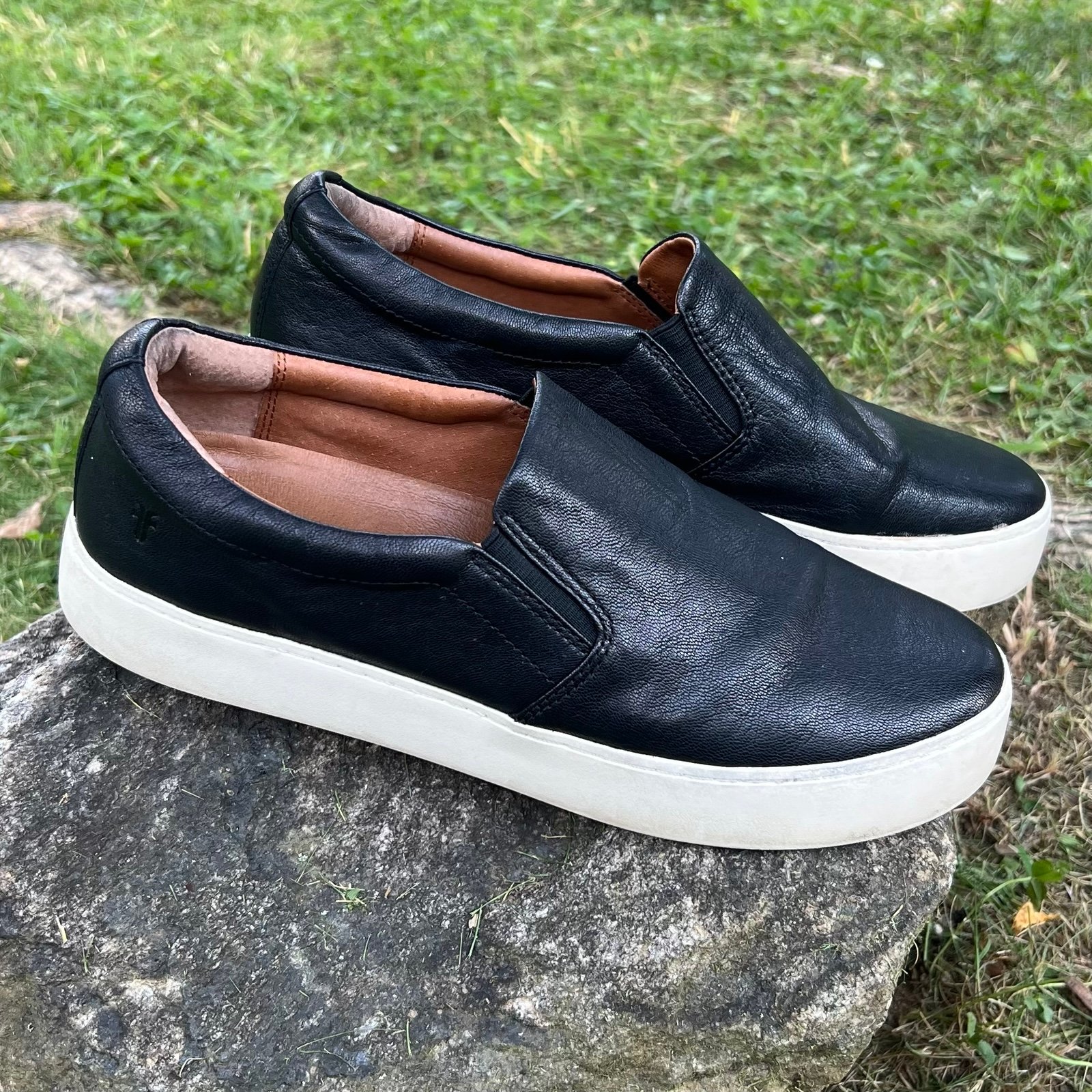 Frye Lena Leather Slip On Sneakers