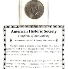 Two Headed John F. Kennedy Half Dollar Certified The American Historical Society