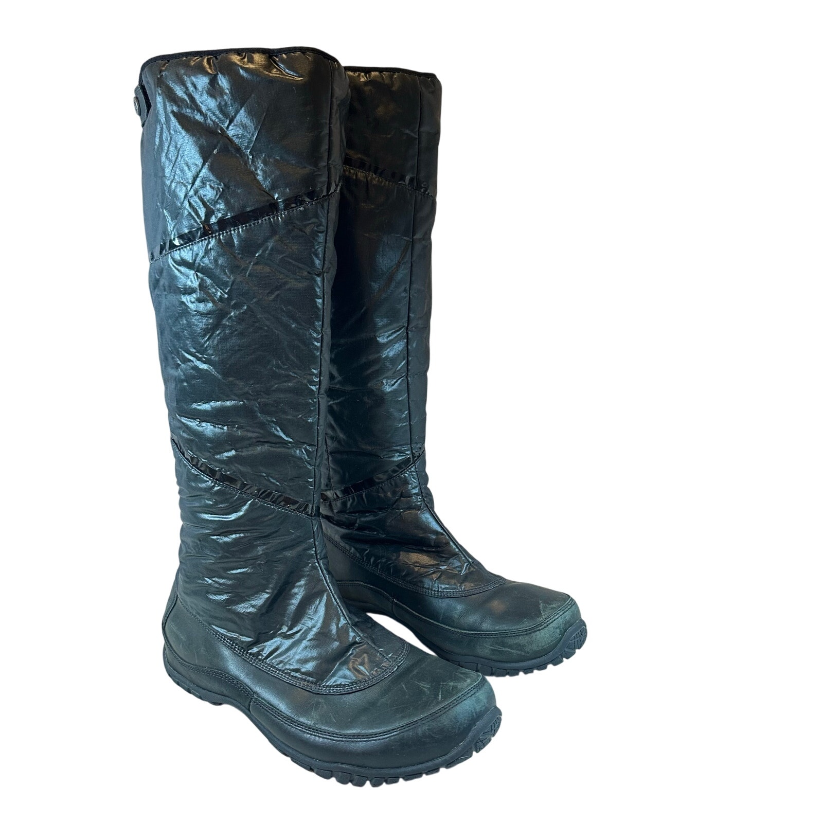 North Face Black Tall Quilted Puffer Boots Insulated Winter Snow Women's 9.5