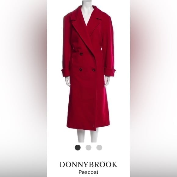 Donnybrook red wool trench-coat in size 6P gently loved!