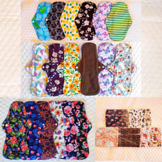 6 M L XL 5 B - Reusable Menstrual Pad Super Bundle - Absorbent Bamboo Charcoal