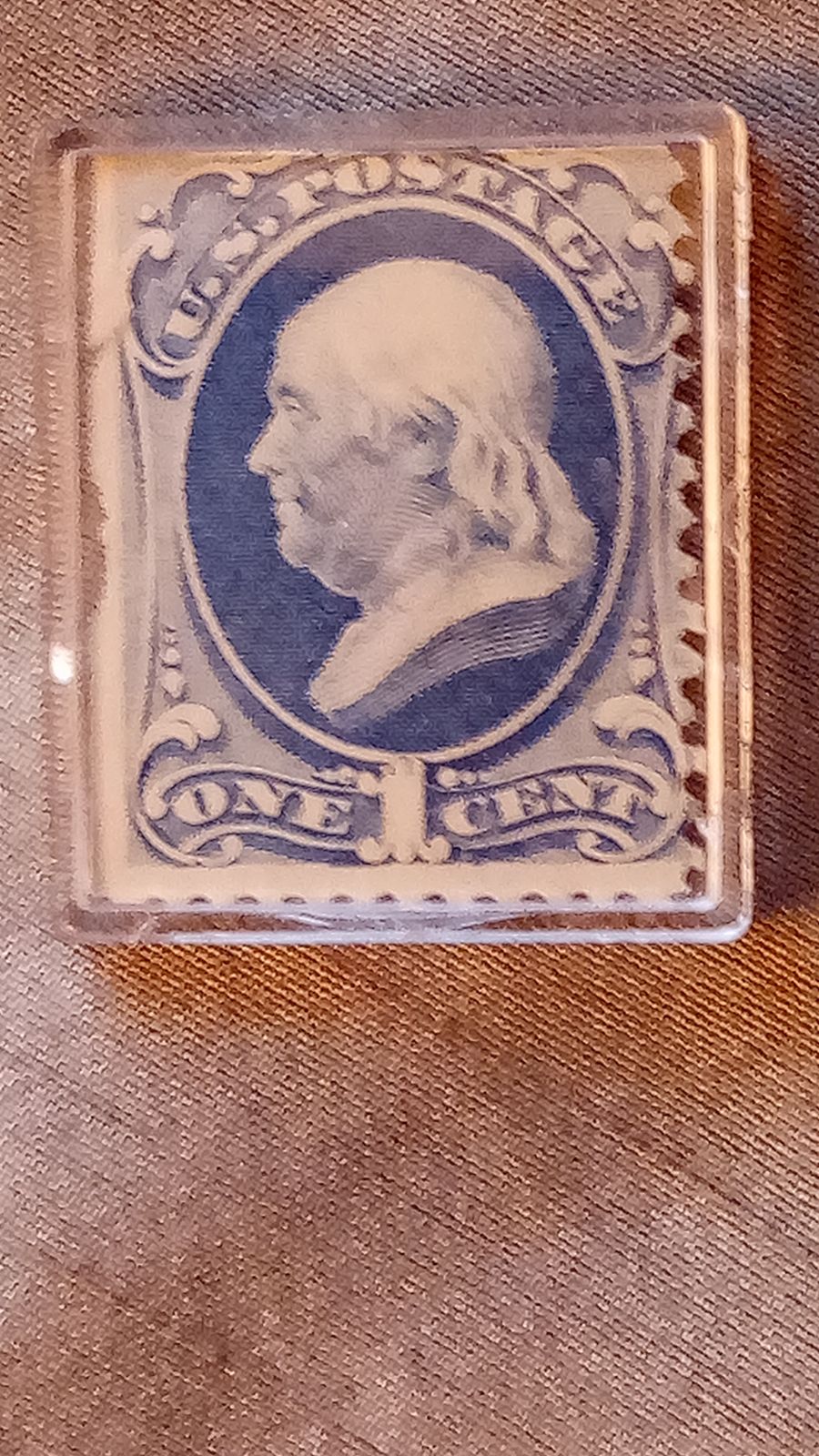 1887 1 cent Benjamin blue stamp