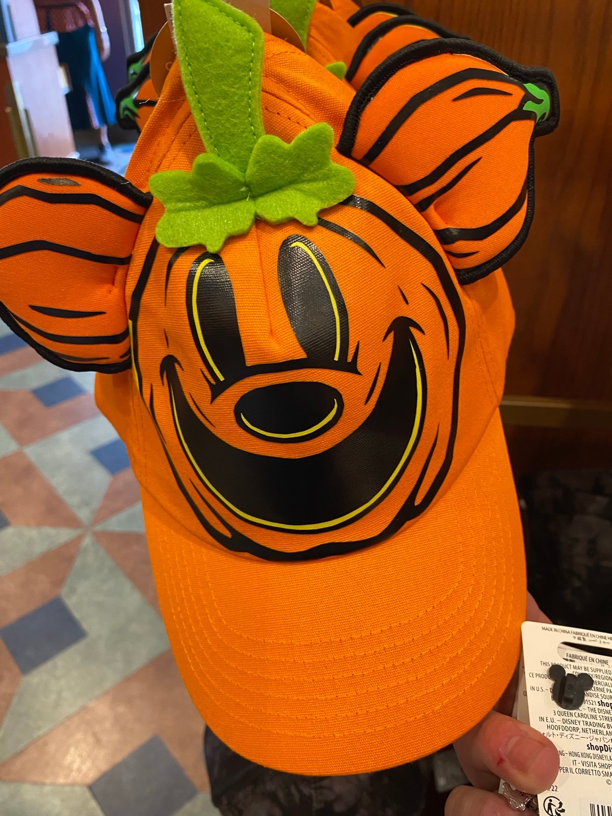 2024 Disney Park Mickey Mouse Ears Orange Pumpkin Glow In The Dark Adult Hat NWT