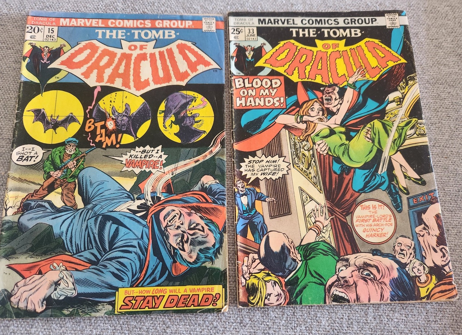 Marvel The Tomb of Dracula comics #15 and 33