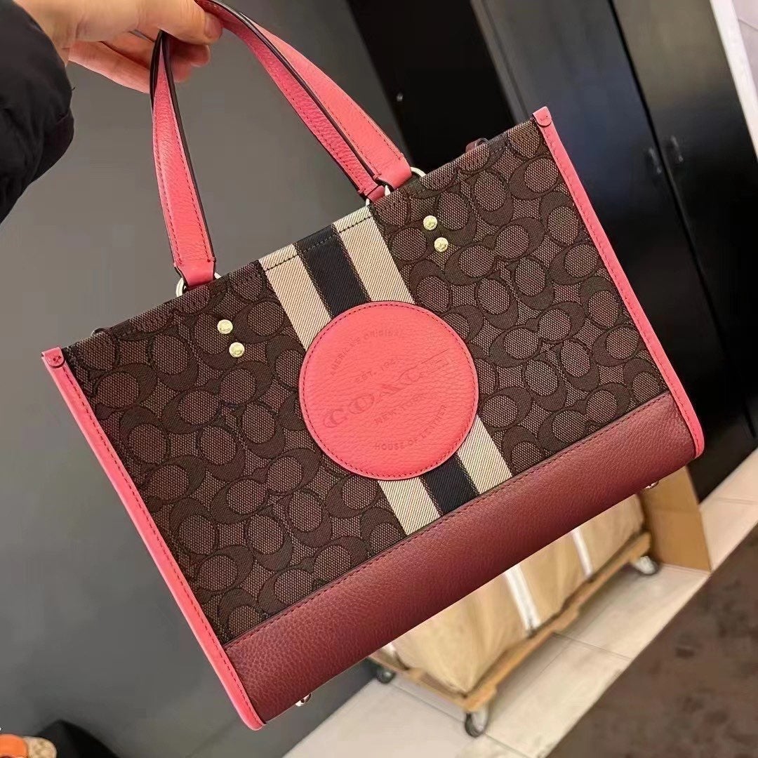 Coach Dempsey Carryall In Signature Jacquard With Stripe And Coach Patch