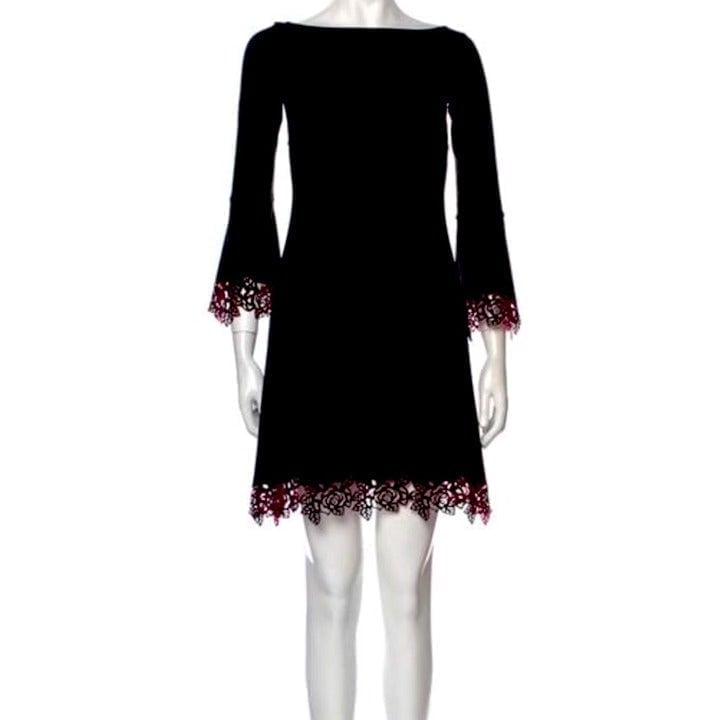 CHIARA BONI Black XS Bateau Neckline Mini Formal Dress