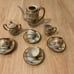 Vintage Tea Coffee Set Fairy Land Handpainted 12 pcs Birds NO POT LID