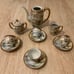Vintage Tea Coffee Set Fairy Land Handpainted 12 pcs Birds NO POT LID