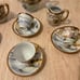Vintage Tea Coffee Set Fairy Land Handpainted 12 pcs Birds NO POT LID