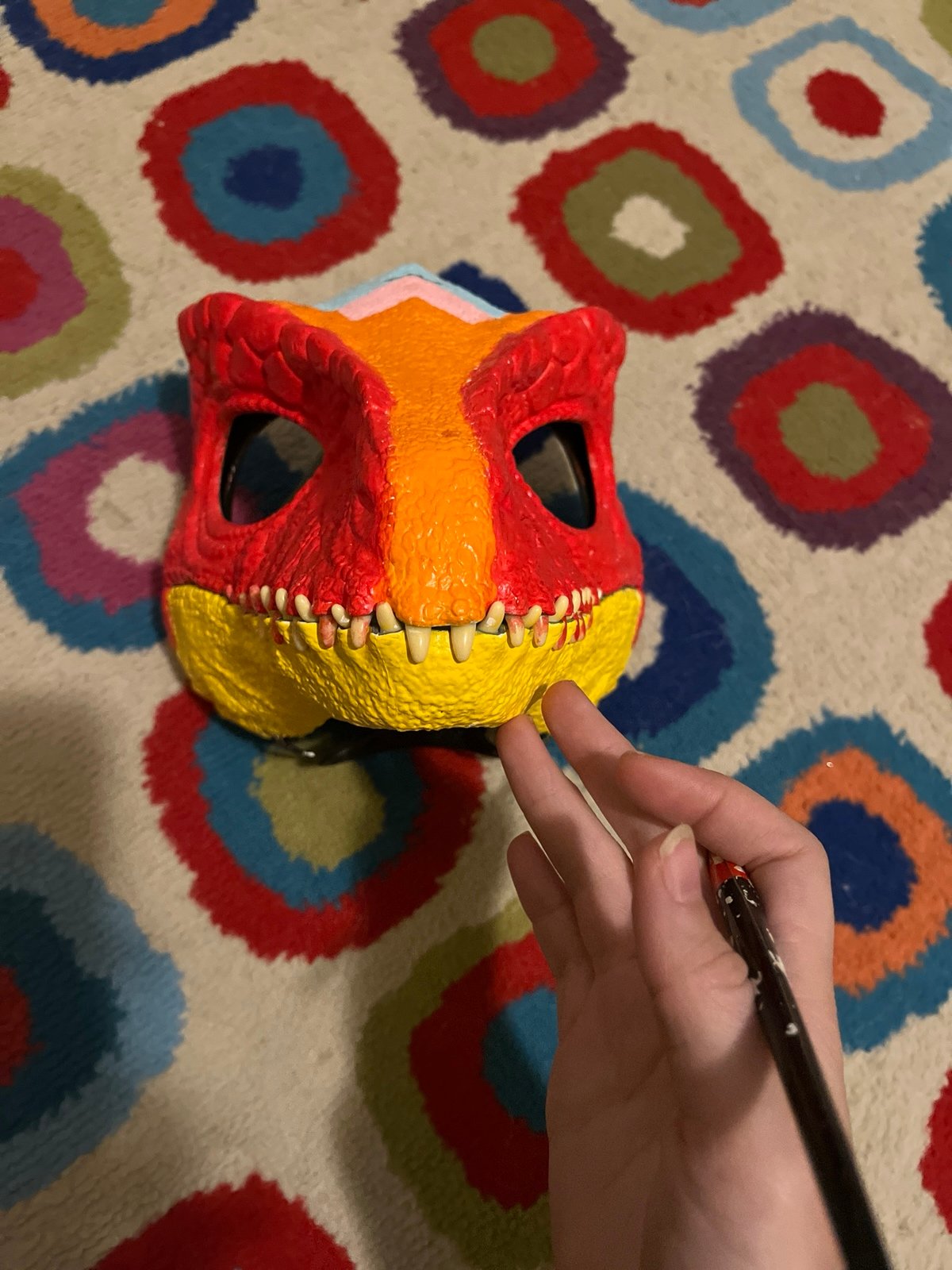 Orange yellow Dino mask