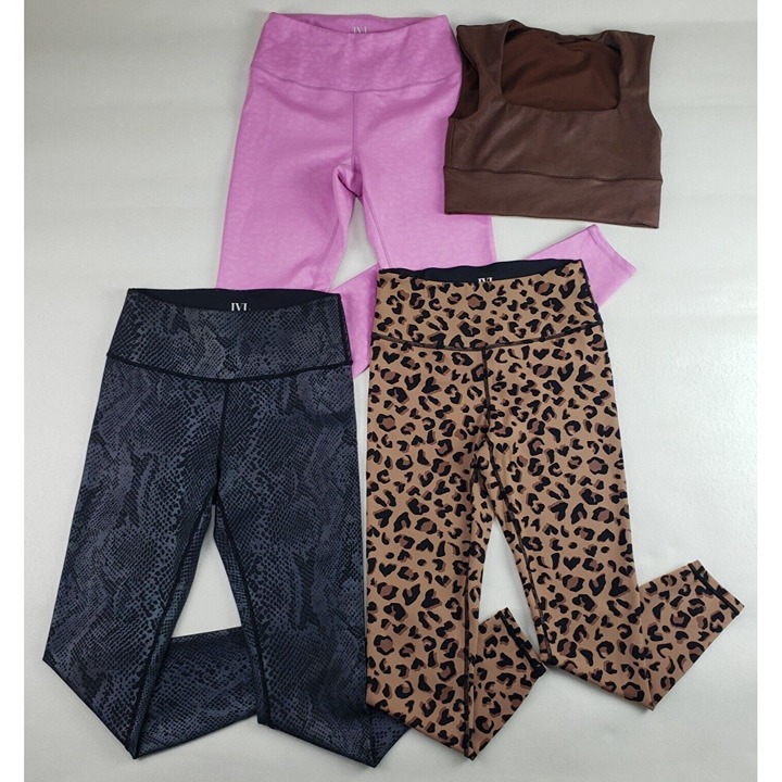 IVL Collective Leggings & Bra LOT OF 4 Womens Size 6 High Rise Brown Black Pink